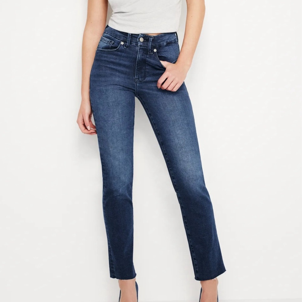 Good American Good Legs High Rise Skinny Jeans – Dark Blue Wash (Size 29)